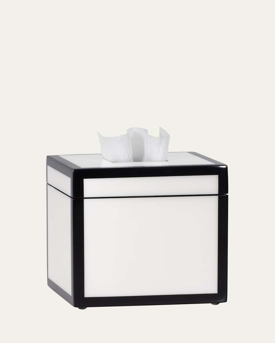 Shoji Lacquered Wood Tissue Box Cover